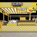 Zhouheiya Mall Shop With Yellow And White Striped Design Counter And Product