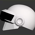 Advanced Weapon Helmet With Metallic Silver Reflective Surface And Visor