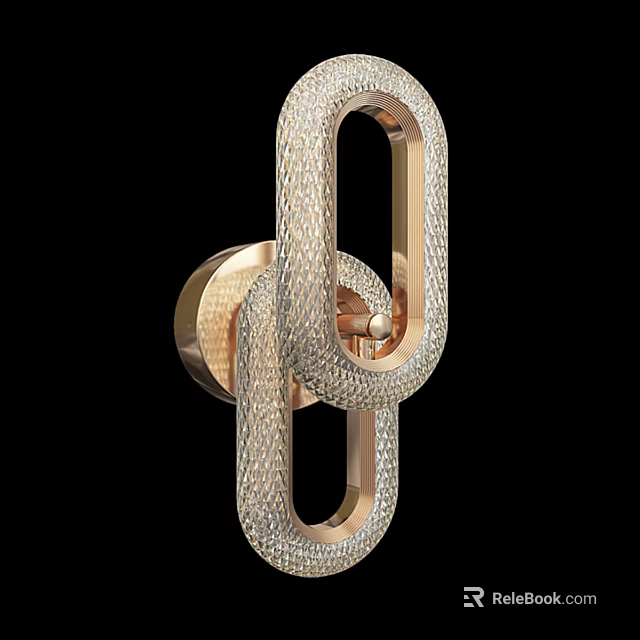 Elegant Gold Chain Design Wall Light With Textured Surface And Modern Look 3d model