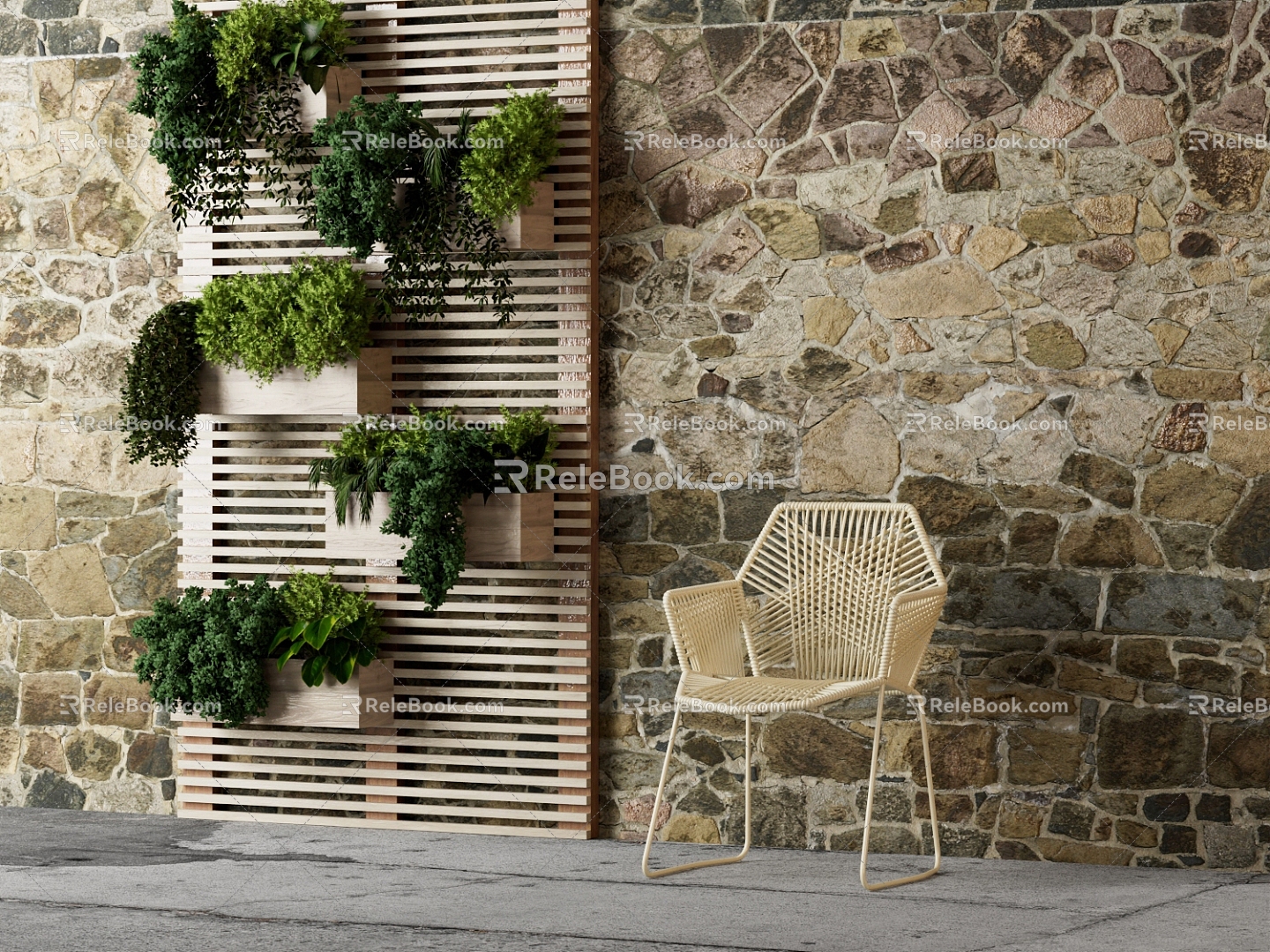 Modern Wall Brick Wall Stone Wall Wall Green Planting Ancient City Wall 3d model