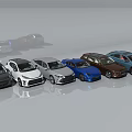 Various Colored Modern Car Models With Different Styles Arranged In Lineup