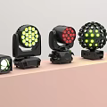 Stage Lighting Setup With Colorful Moving Head Lights And RGB LED Par Cans