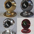 Neatly Arranged Metallic Spherical Surveillance Cameras With THE DOOR MAN Base