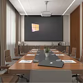 Modern Office Interior Design With Open Layout Glass Partition Marble Floor And Green Plants