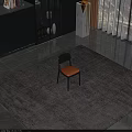 Modern Gray Frame Dining Chair With Yellow Soft Seat And Marble Accents In Interior
