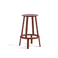 Wooden Bar Stool Featuring Round Seat And Sturdy Four Legs Structure 3d model