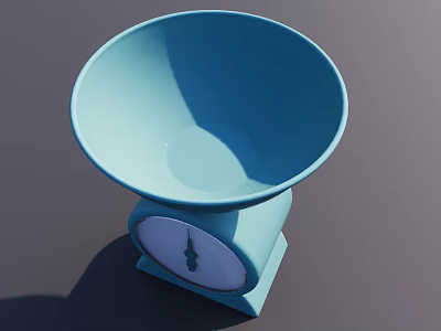 Light Blue Commercial Scale Equipment With Analog Dial For Weight Measurement 3d model