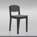 Modern Black Single Chair With Simple Design Wooden Frame And Flat Backrest