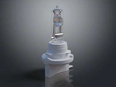 Transparent Light Bulb With White Base And Clear Glass Structure 3d model