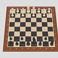 Wooden Chessboard With Black And White Pieces As Recreational Game Equipment For All Ages