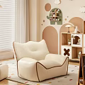 Cozy Cream Single Sofa With Soft Cushion In Kids Playroom Interior