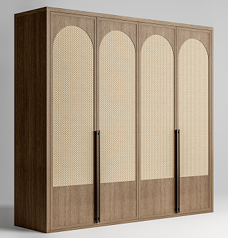 wardrobe rattan wardrobe 3d model