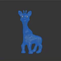 Game Movie Character Golden Giraffe Statue With Shiny Surface And Dark Background