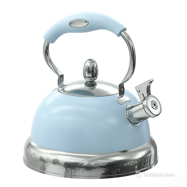 Light Blue Bathroom Accessories With Silver Metal Handle And Modern Design Elements 3d model 