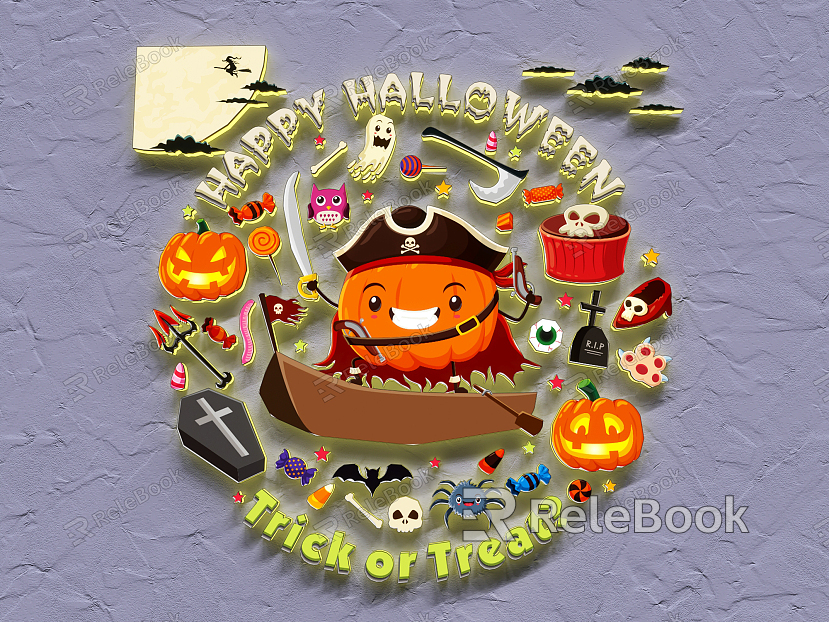 Modern wall decoration Halloween decoration Icon model