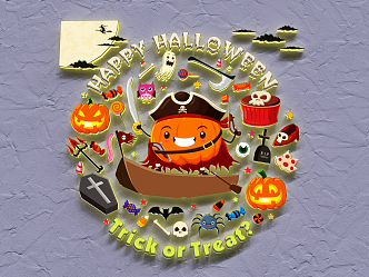 Modern wall decoration Halloween decoration Icon 3d model