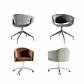 Modern Office Chair With Swivel Metal Base Multiple Colors Gray Brown Design