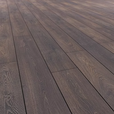 Dark Natural Wooden Flooring With Rich Wood Grain And Smooth Surface Planks 3d model