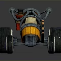 Handcrafted Vintage Car With Wooden Barrel Body Gear Decorations And Large Wheels