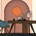Desk and chair combination SU model 3d model