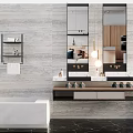 Modern sink bathroom combination 3d model