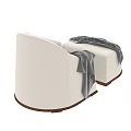 Cozy White Upholstered Lounge Chair and Ottoman With Gray Throw and Pillows