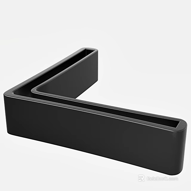 Black L Shaped Component With Sleek Modern Design And Functional Structure 3d model