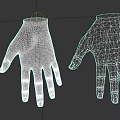 Game Movie Character Gloves With White Base And Blue Green Tech Design