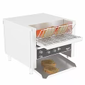 Stainless Steel Toaster Oven With Control Knobs Tray And Toasted Bread Slices 3d model