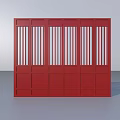 Durable Red Traffic Road Barrier With Vertical Slats For Road Safety