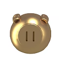 Decorative Ornament Set Featuring Shiny Golden Piggy Bank for Home Decor