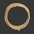 Golden Sculpture Carving With Intricate Circular Rings And Leaf Decorations