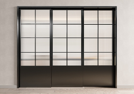 Modern sliding door Changhong glass sliding door 3d model