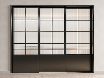 Modern sliding door Changhong glass sliding door 3d model