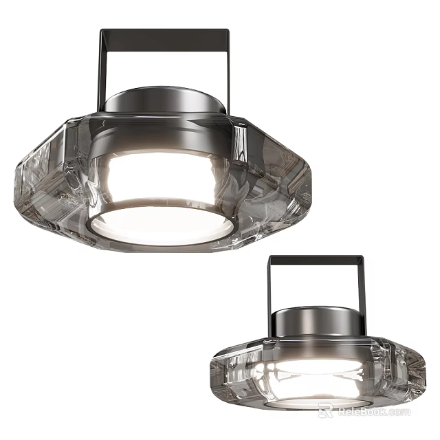 Modern Downlights and Spotlights With Glass Shade and Metal Frame for Home Lighting 3d model 