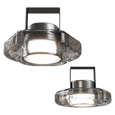 Modern Downlights and Spotlights With Glass Shade and Metal Frame for Home Lighting 3d model