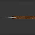 Curved Weapon Knife With Wooden Handles And Silver Sharp Blade Design