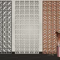 Room Dividers Gray White Brown with Geometric Lattice Patterns for Interior Decoration 3d model