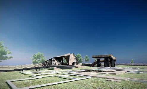 Modern Park Wetland Park Landscape Trail Viewing Platform Cultural Gallery Park Landscape 3d model