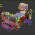 Modern lathe machine tool lathe machining turning 3d model