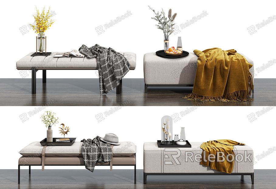 Modern bed end stool pedal sofa stool low stool combination model