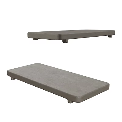 Modern Minimalist Grey Coffee Table With Concrete Like Finish And Simple Legs Design 3d model