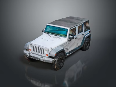 White Off Road SUV With Stylish Roof And Large Tires Design 3d model