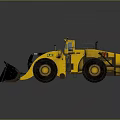 Yellow Heavy Duty Construction Loader With Big Tires And Front Bucket