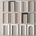 Various Door Frame Styles In Black White Beige And Arched Shapes