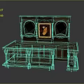 Vintage Wooden Bar Counter Design With Display Cabinets And Glass Doors