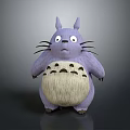 Purple Cartoon Reptile Character With Big Belly Whiskers And Pointed Ears