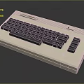 Vintage Computer Keyboard With Wooden Base And Black Retro Design Keys