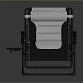 Folding Lounge Chair With Black Metal Frame And White Fabric Cushion