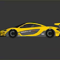 Yellow And Green Sports Car With Rear Spoiler Stripes And Number 2 Design